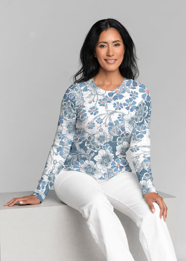 Kalani Blue (26041) ~ Thermal Long Sleeve Crew Shirt