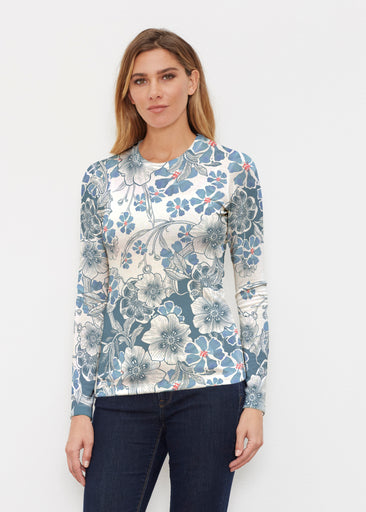 Kalani Blue (26041) ~ Butterknit Long Sleeve Crew Top