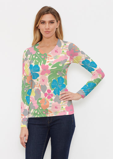 Do Re Mi (26044) ~ Butterknit Long Sleeve V-Neck Top