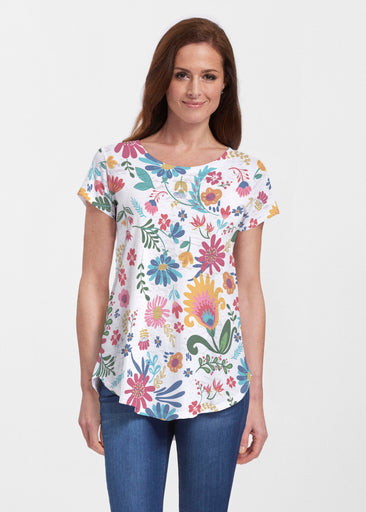 Boho Girl Berry (26045) ~ Short Sleeve Scoop Neck Flowy Tunic