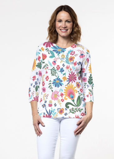 Boho Girl Berry (26045) ~ Signature 3/4 Sleeve Crew Neck Top
