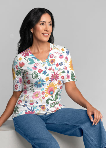 Boho Girl Berry (26045) ~ Signature Elbow Sleeve V-Neck Top