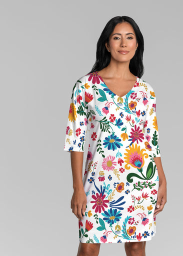 Boho Girl Berry (26045) ~ Lucy 3/4 Sleeve V-Neck Dress