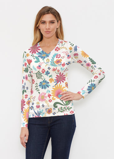 Boho Girl Berry (26045) ~ Butterknit Long Sleeve V-Neck Top