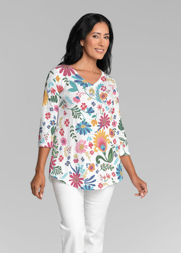 Boho Girl Berry (26045) ~ V-neck Flowy Tunic