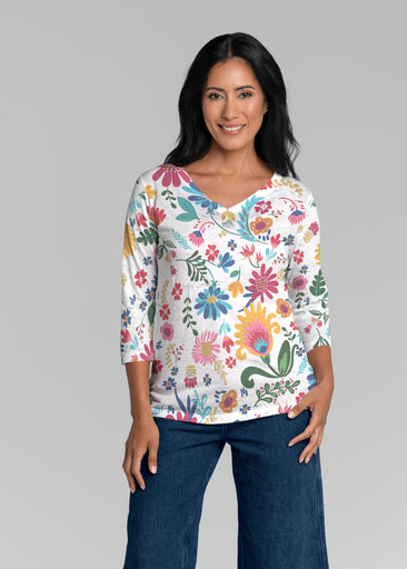 Boho Girl Berry (26045) ~ Signature 3/4 Sleeve V-Neck Top