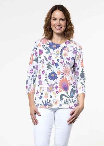 Boho Girl Crocus (26046) ~ Signature 3/4 Sleeve Crew Neck Top