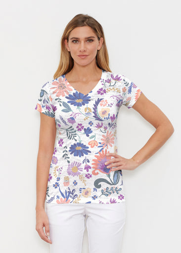 Boho Girl Crocus (26046) ~ Signature Cap Sleeve V-Neck Shirt