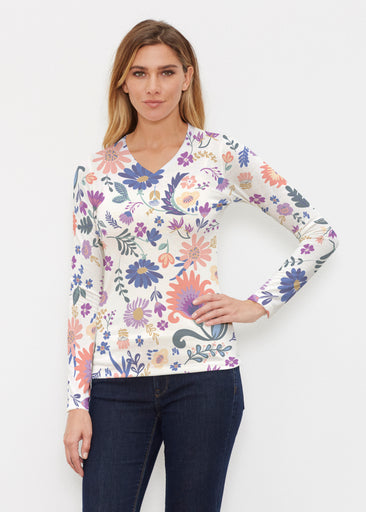 Boho Girl Crocus (26046) ~ Butterknit Long Sleeve V-Neck Top