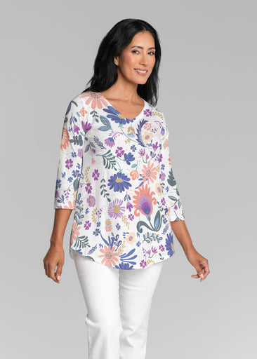 Boho Girl Crocus (26046) ~ V-neck Flowy Tunic