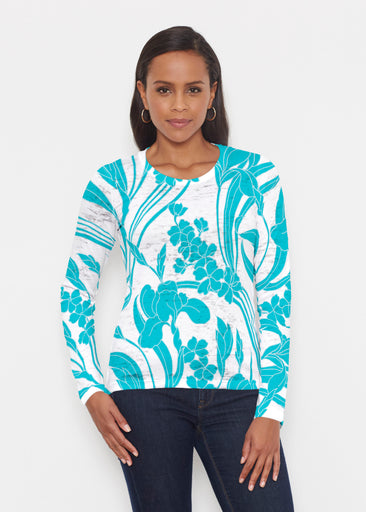 Iris and Vine Blue (26049) ~ Signature Long Sleeve Crew Shirt