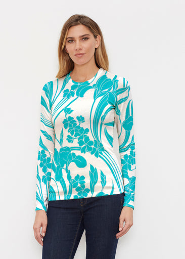 Iris and Vine Blue (26049) ~ Butterknit Long Sleeve Crew Top