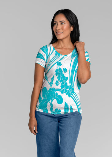 Iris and Vine Blue (26049) ~ Short Sleeve Scoop Shirt
