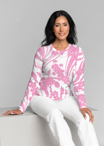 Iris and Vine Pink (26050) ~ Thermal Long Sleeve Crew Shirt