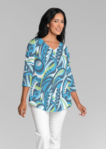Emilio Lime (26054) ~ V-neck Flowy Tunic