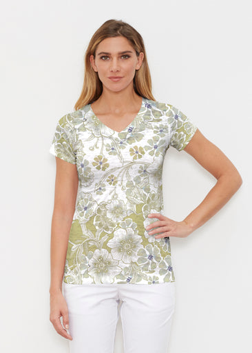 Kalani Green (26056) ~ Signature Cap Sleeve V-Neck Shirt