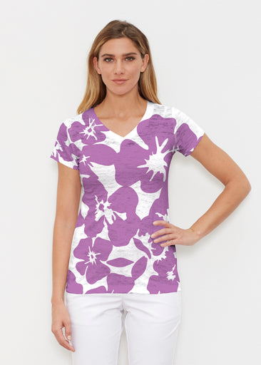 Rio Orchid (26057) ~ Signature Cap Sleeve V-Neck Shirt