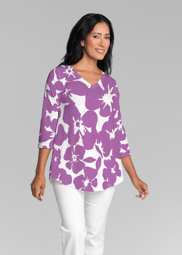 Rio Orchid (26057) ~ V-neck Flowy Tunic