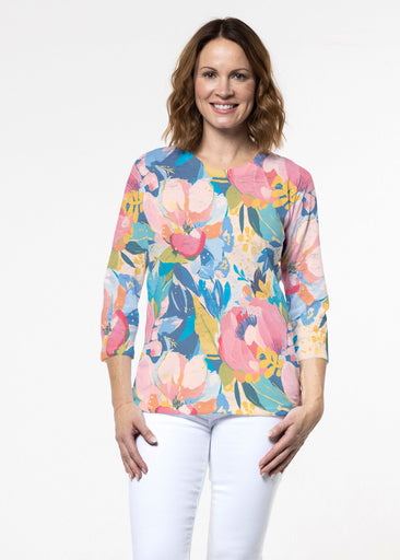 Petal Talk (26061) ~ Signature 3/4 Sleeve Crew Neck Top
