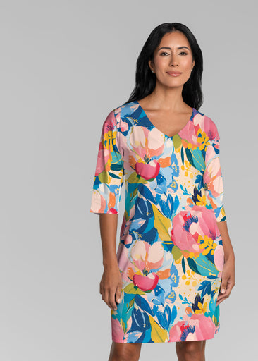 Petal Talk (26061) ~ Lucy 3/4 Sleeve V-Neck Dress