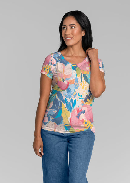 Petal Talk (26061) ~ Short Sleeve Scoop Shirt – Whimsy Rose