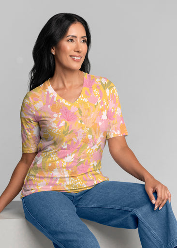 Build Me Up Buttercup (26062) ~ Signature Elbow Sleeve V-Neck Top