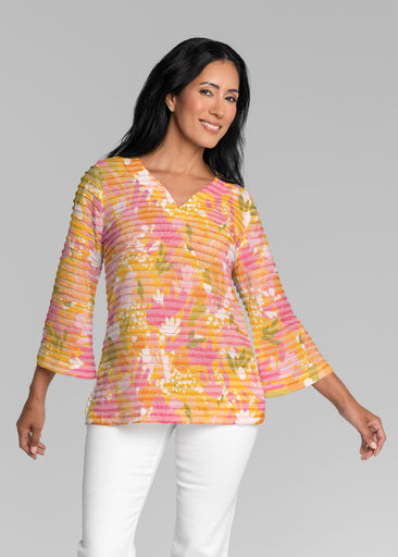 Build Me Up Buttercup (26062) ~ Banded 3/4 Bell-Sleeve V-Neck Tunic