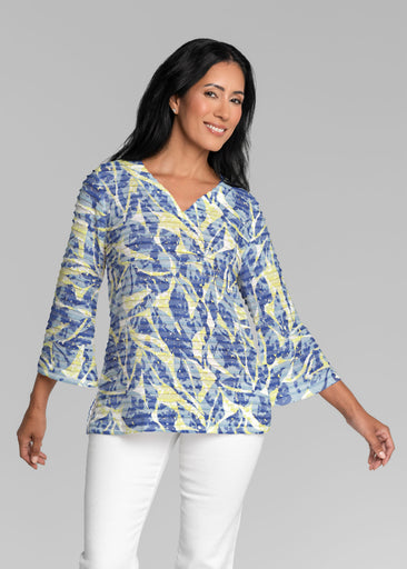 Seagrass (26063) ~ Banded 3/4 Bell-Sleeve V-Neck Tunic