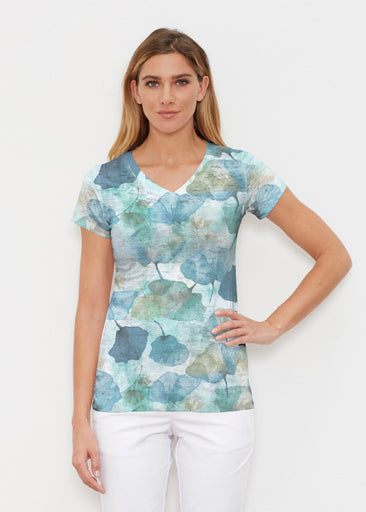 Shades of Blue (26064) ~ Signature Cap Sleeve V-Neck Shirt
