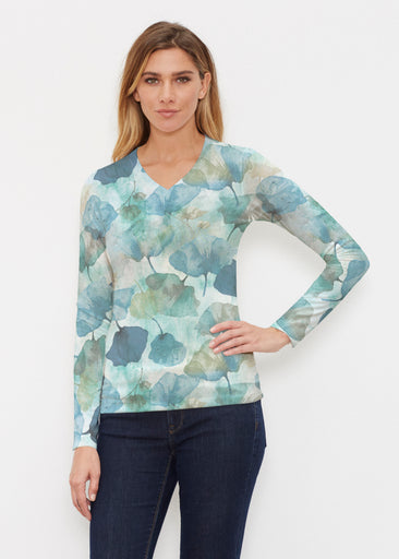 Shades of Blue (26064) ~ Butterknit Long Sleeve V-Neck Top