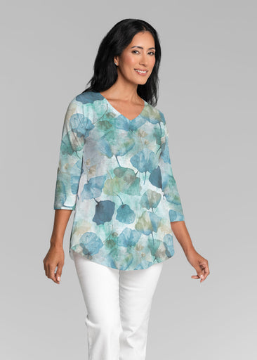 Shades of Blue (26064) ~ V-neck Flowy Tunic