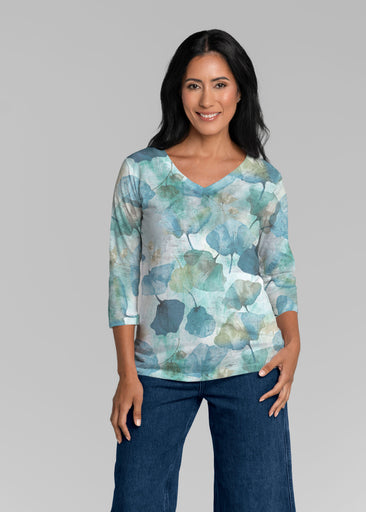 Shades of Blue (26064) ~ Signature 3/4 Sleeve V-Neck Top