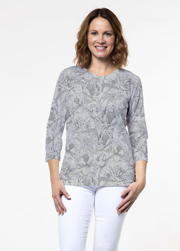 Vintage Botanical (26065) ~ Signature 3/4 Sleeve Crew Neck Top