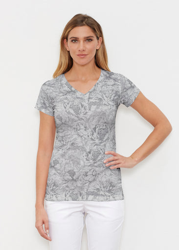 Vintage Botanical (26065) ~ Signature Cap Sleeve V-Neck Shirt