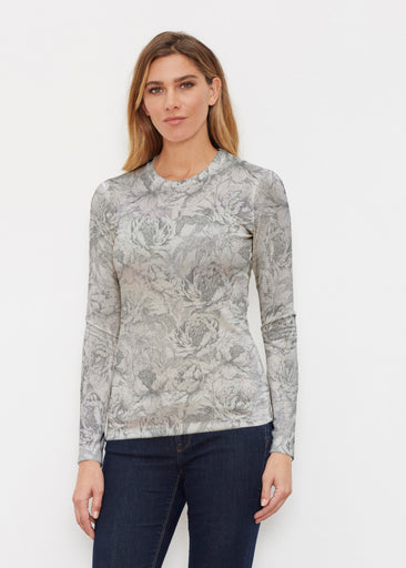 Vintage Botanical (26065) ~ Butterknit Long Sleeve Crew Top