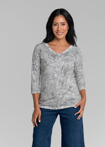 Vintage Botanical (26065) ~ Signature 3/4 Sleeve V-Neck Top