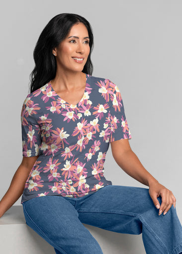 Lanai (26068) ~ Signature Elbow Sleeve V-Neck Top