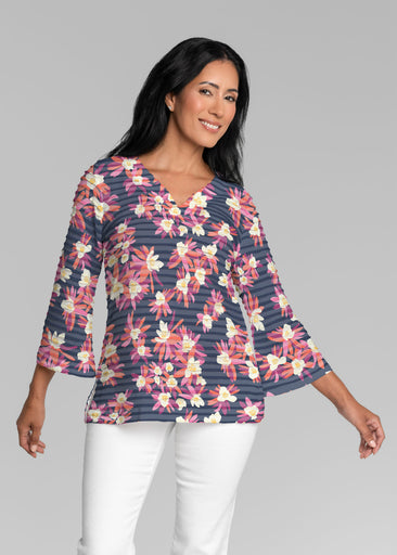Lanai (26068) ~ Banded 3/4 Bell-Sleeve V-Neck Tunic