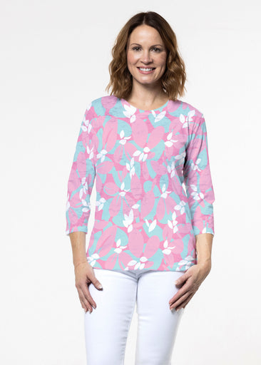 Boca Pink (26070) ~ Signature 3/4 Sleeve Crew Neck Top