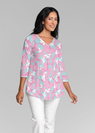 Boca Pink (26070) ~ V-neck Flowy Tunic