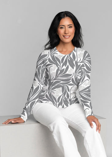 Art Nouveau Grey (26073) ~ Thermal Long Sleeve Crew Shirt
