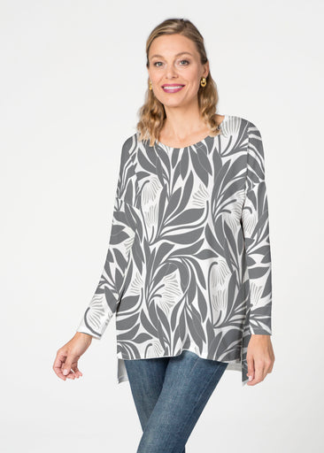Art Nouveau Grey (26073) ~ Slouchy Butterknit Top