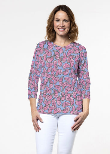 Butterflies (26075) ~ Signature 3/4 Sleeve Crew Neck Top