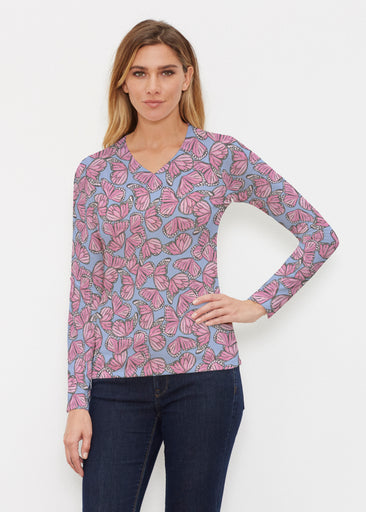 Butterflies (26075) ~ Butterknit Long Sleeve V-Neck Top