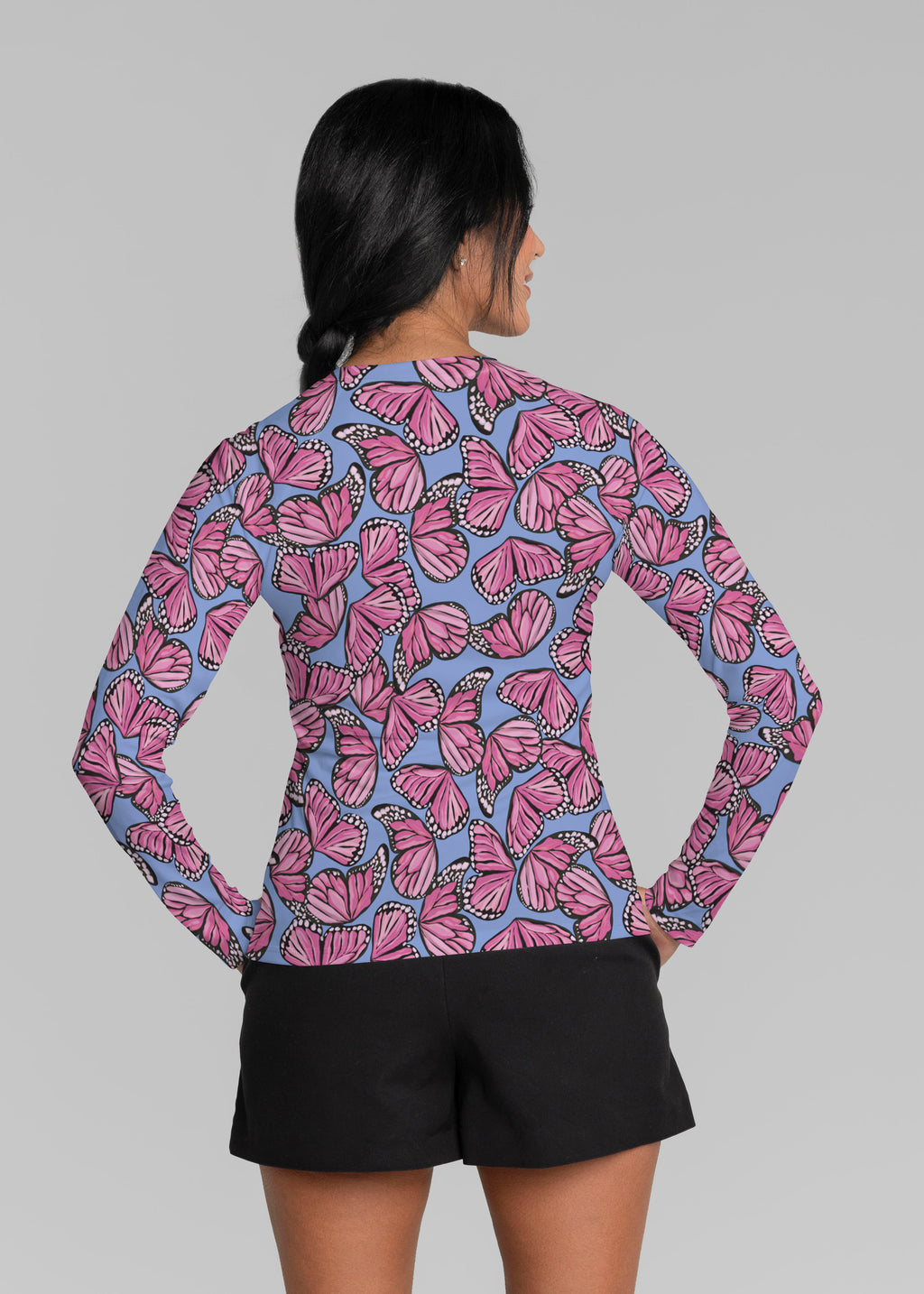 Sleeve Rgs Butterflies (26075) ~ Long Sleeve Rash Guard – Whimsy Rose