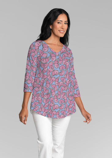 Butterflies (26075) ~ V-neck Flowy Tunic