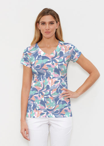 Leaf Dance (26076) ~ Signature Cap Sleeve V-Neck Shirt