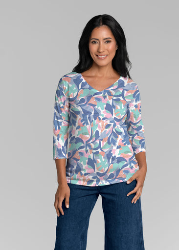 Leaf Dance (26076) ~ Signature 3/4 Sleeve V-Neck Top