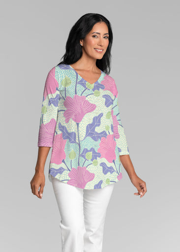 Mosaic Garden (26077) ~ V-neck Flowy Tunic