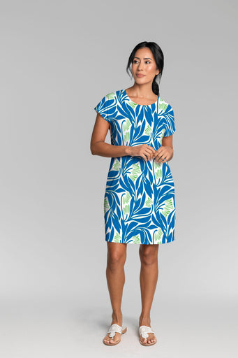 Art Nouveau Blue (26078) ~ Lucy Tee Dress